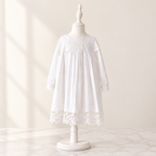 Robe de baptême fille à manches longues – Adèle
