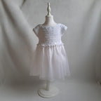 Robe de baptême fille – Crochet & organza
