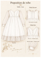 Robe de baptême fille sur mesure – Adèle