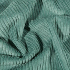 Tissu velours côtelé vert sauge clair, texture côtelée fine et régulière